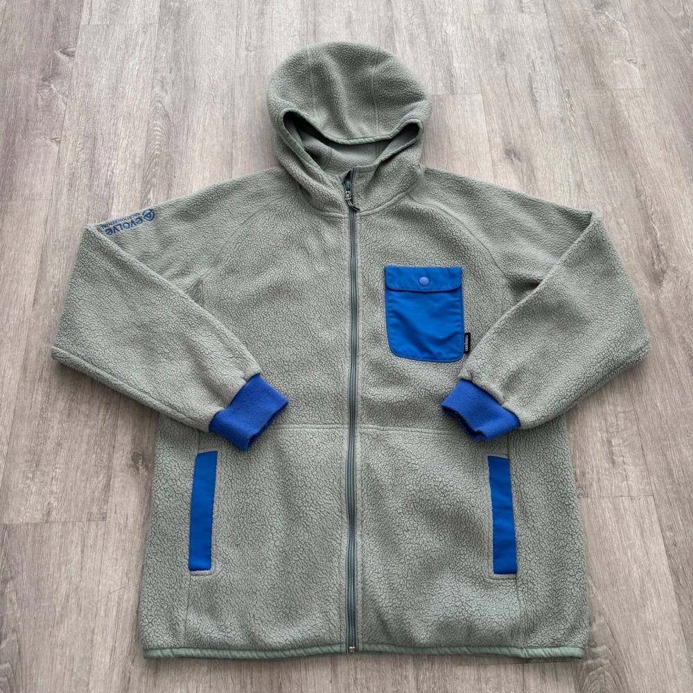 Cotopaxi Teca Fleece Full Zip Hooded Jacket Gray Blue Mens XL Sherpa Hoodie